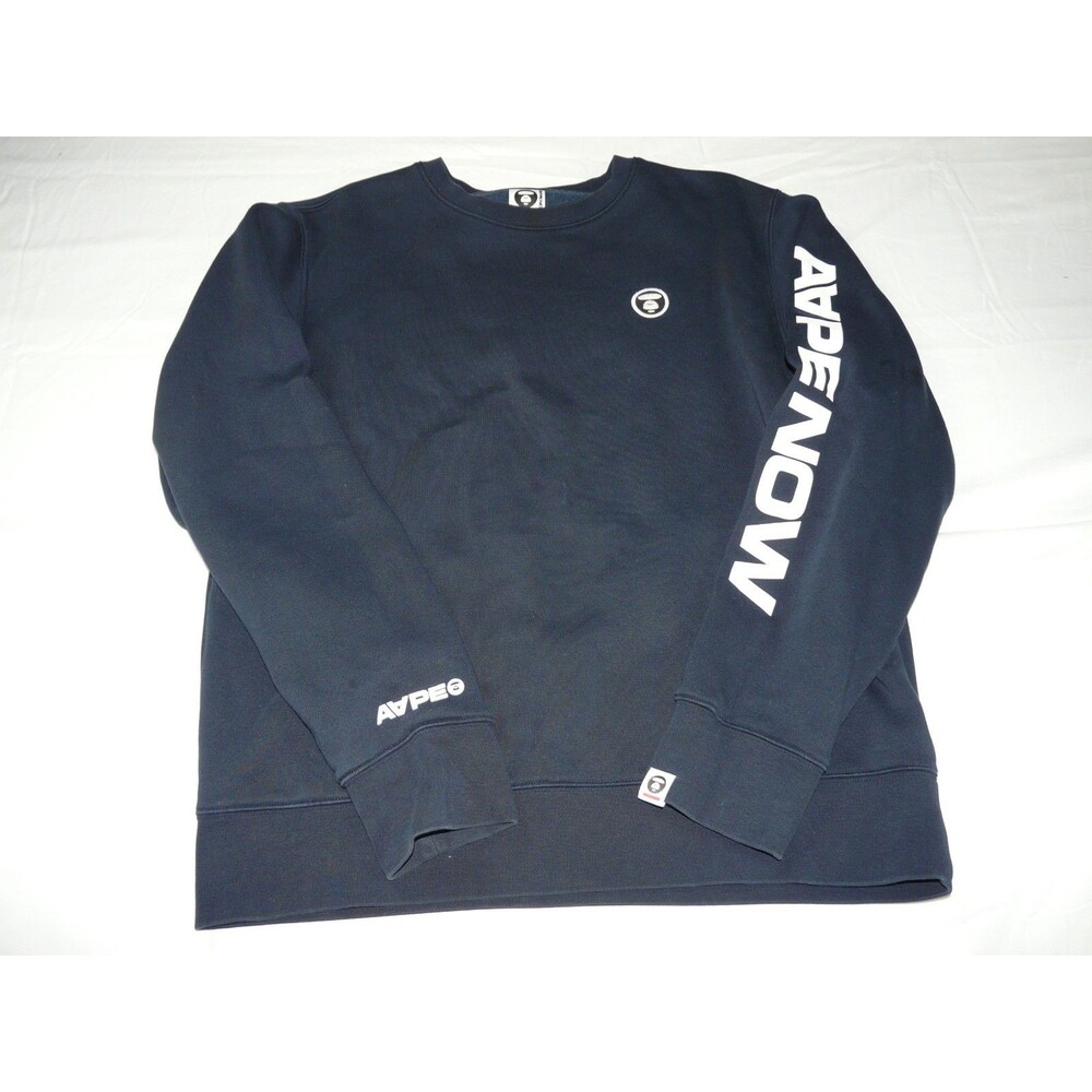 Authentic Bathing Ape BAPE AAPE Now Moonface Sweatshirt Men's XL Midnight Blue